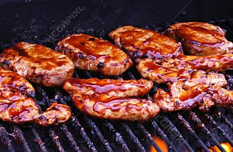 BBQ Chicken on Grill