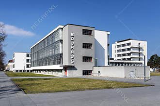 Bauhaus art school iconic building in Dessau, Germany