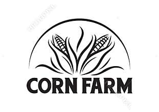 Corn Farm Logo Illustration - Agriculture and Organic Harvest Symbol