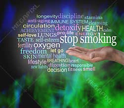 STOP SMOKING word tag cloud