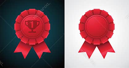 Vector award badge with ribbon