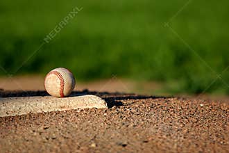 Baseball on pitchers mound