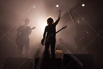 Rock band silhouettes