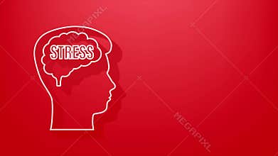 Head stress Neon style. Motion Graphic