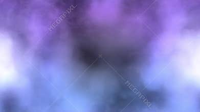 White moving smoke illuminated by multicolored spotlights, seamless loop video