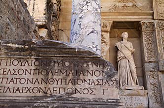 Ephesus archaeological site. Turkiye. Library of Celsus.
