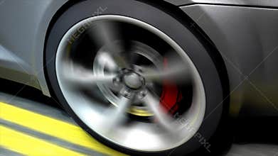 Car tyre automotive animation