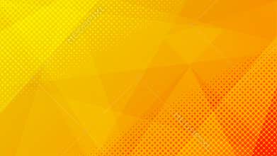 Abstract Vector Orange and Yellow Gradient Background with Polygons and Halftone Dots Pattern