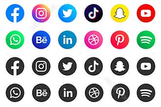 Collection of social media icons and logos