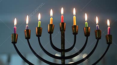 Hanukkah jewish holiday with menorah traditional Candelabra