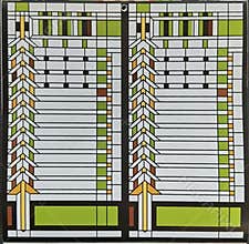 1903-1905 Frank Lloyd Wright Glass Window Design Element Decoration Interior Darwin D. Martin House Buffalo New York USA