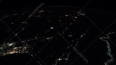 Night view from the International Space Station.