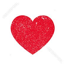 Isoltted distress grunge heart with concrete texture. Element for greeting card, Valentine s Day, wedding, t-shirt. Creative