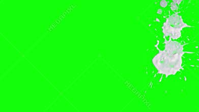 White liquid splash over