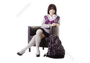 Chinese school girl portrait.