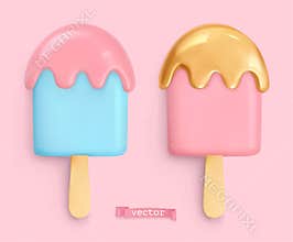 Ice cream. 3d vector objects