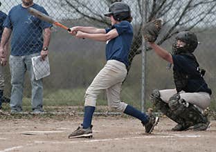 Boy Batter Batting Baseball