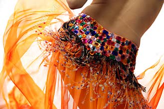 Orange belly dancer