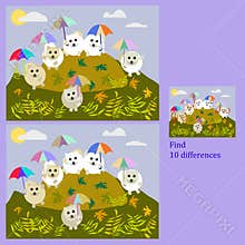 find 10 differences rebus for children under 6 years old