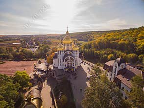 Aerial View of the Marian Spiritual Center in Zarvanytsia. Pilgrimage Place.