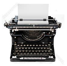 Blank sheet in a typewriter