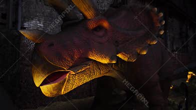 giant herbivorous triceratops dinosaur from Late Cretaceous