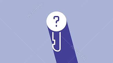 White Undefined key icon isolated on purple background. 4K Video motion graphic animation
