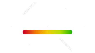 Detailed illustration of a credit score meter with pointer. Motion graphics.