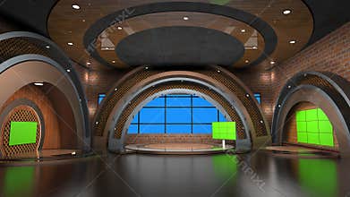 3D Virtual News Studio Background