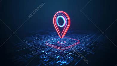 Modern illustration of GPS satellite service for smartphone ads using geo fencing technology as a focused area marketing