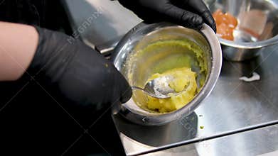 Creme brulee in Catalan style. Vanilla cream with burnt sugar on top, dessert