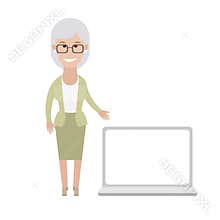 Older woman with laptop