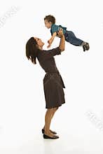 Mom and happy baby.