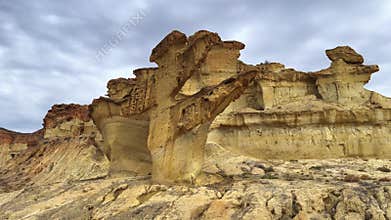View of the Erosions of Bolnuevo, Las Gredas, Mazarron. Murcia