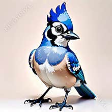 Blue Jay backyard bird bright animation