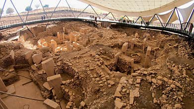 Gobeklitepe ruins view in Sanliurfa Province of Turkey.