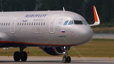 Airbus A321 of Aeroflot taxiing