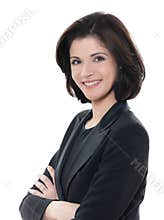 Beautiful smiling caucasian business woman portrait arms crossed