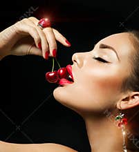 Woman Eating Cherry