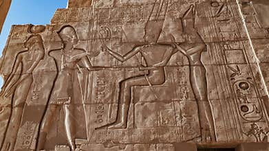 The Ramesseum is the memorial temple or mortuary temple of Pharaoh Ramesses II. It is located in the Theban necropolis