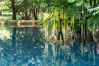 The blue fountains at Chaeau de Beaulon - Saint Dizant du Gua Charente maritime