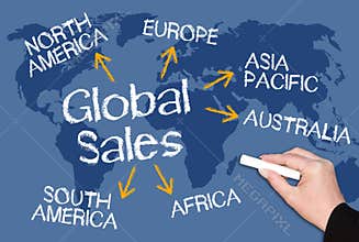 Global sales chalkboard