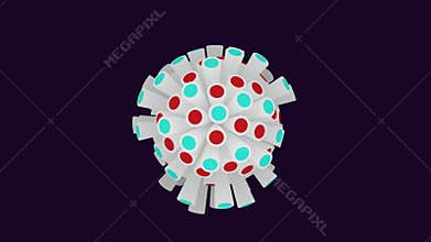 Colorful 3d model depicting unknown microorganism