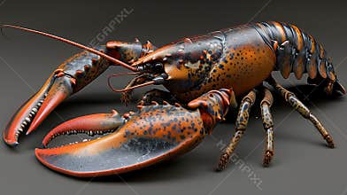 Macro photography of an electric blue American lobster on a black surface