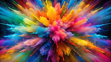 A beatiful abstrack color explosion background AI Generative
