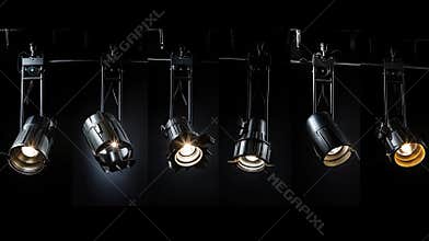black stage light isolated