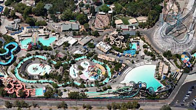 Vivid Overhead View of Six Flags Hurricane Harbor Concord: Water Attractions and Thrills