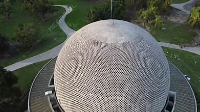 Close-up of the dome of the Buenos Aires planetarium
