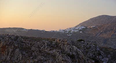 Chora village at sunset
