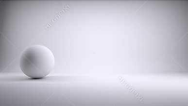 Sphere in a white studio